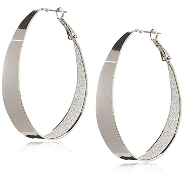 Hoop Earrings SML OVAL GLITTER LIGHTZ HOOP EAR Hoop Earrings SML OVAL GLITTER LIGHTZ HOOP EAR